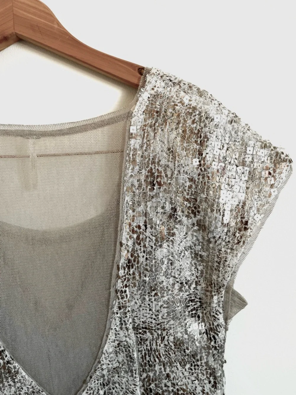 Free People Midnight Dreamer Shattered Glass Mini Dress Ivory Combo XS EUC